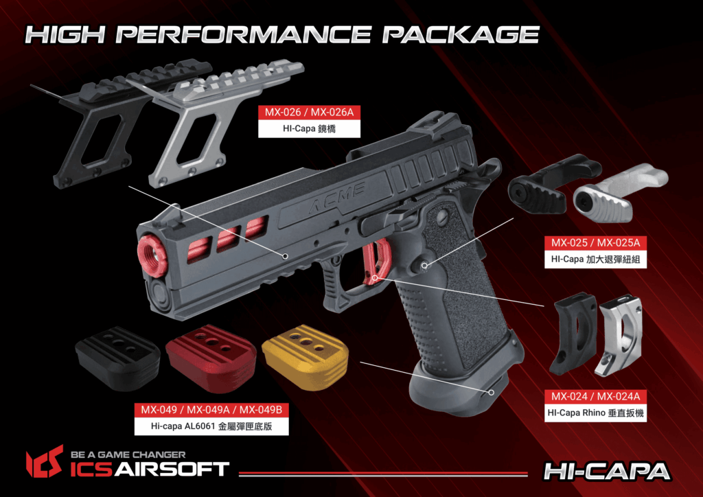 ICS Hi-Capa ACME 瓦斯 / CO2 雙系統 後座力氣槍手槍 - | 塔蘭戰術生存遊戲官方網站 TW