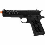 WE 1911 六角切割 蜂巢版 二代 反吹後座力瓦斯氣槍手槍（黑色）